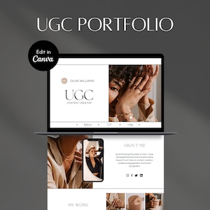 Minimal UGC Portfolio, UGC Pitch, UGC Canva website, Virtual Assistant, Build a Website, Ugc Media Kit