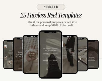 MRR Aesthetic Reels for Instagram, Minimalist Faceless Digital Marketing Videos With Master Resell Rights, Instagram Reel Templates, MRR/PLR