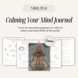 MRR Calming Your Mind Journal, include i diritti di rivendita master, pace, consapevolezza, auto-scoperta, diario digitale, prodotti digitali PLR