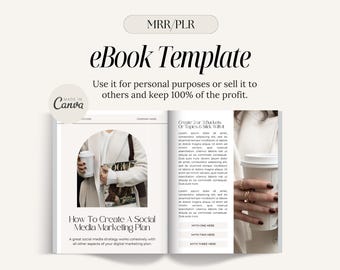 Puede incluir: Una plantilla de ebook blanca y gris con el título "How To Create A Social Media Marketing Plan". La plantilla incluye texto sobre la creación de cubos o temas y el apego a ellos. La plantilla también incluye una sección para "Myth One Here", "Myth Two Here" y "Myth Three Here".