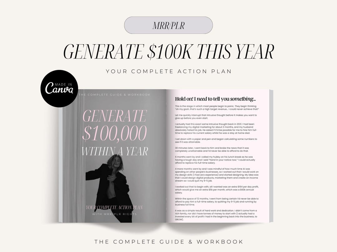 MRR Ebook Generate 100k This Year, Master Resell Rights, PLR
