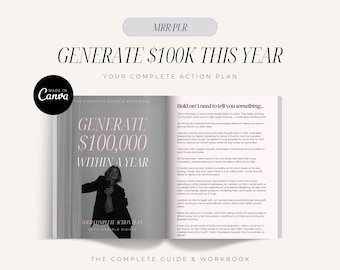 MRR eBook Generate 100k This Year, Master Resell Rights, PLR Digital Product, Guide & Workbook, Sell As Your Own, Digital Marketing, Canva