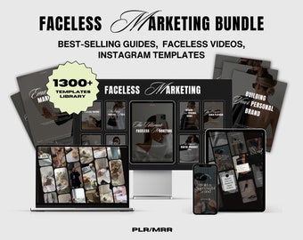 1300+ Ultimate Faceless Digital Marketing Bundle, Faceless Guides, Faceless Videos, Faceless Instagram, Master Resell Rights, MRR/PLR, Canva