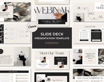 Slide Deck Webinar-Präsentationsvorlage, Meisterklasse, Training, Online-Klassenvorlage, Digitales Marketing, Coaching-Vorlagen, MRR PLR Canva