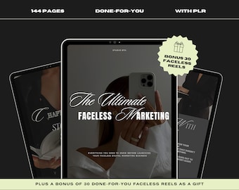 NEW Faceless Marketing Guide, Build Wealth With Faceless Digital Marketing Strategies, Includes Private Label Rights, PLR, Canva