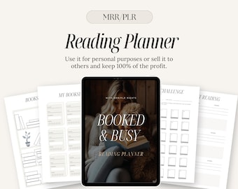 Reading Planner w/ Master Resell Rights, Digital Reading Journal, PLR Digital Products, Book Reading Planner Pages, MRR PLR Canva Template