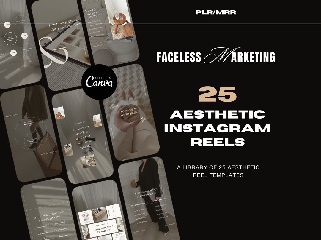 Aesthetic Instagram Reels, Faceless Marketing Videos (canva Templates ...
