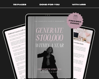 MRR eBook Generate 100k This Year, Master Resell Rights, PLR Digital Product, Guide & Workbook, Sell As Your Own, Digital Marketing, Canva