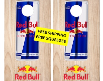Redbull energy drink | red bull | energy drink | Cornhole Wraps (2pc) Cornhole | Free Shipping Free Lamination | Waterproof