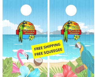 5 o'clock Somewhere | Margaritaville | Cornhole Wraps (2pc) Cornhole | Free Shipping Free Lamination | Waterproof