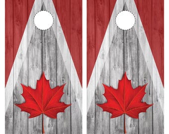 Canadian Flag Cornhole Wraps! Set of 2, Free Shipping, Laminated and Weather Proof