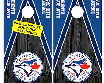 Wrap Toronto Baseball Cornhole (2 pièces) | Wraps cornhole | Livraison gratuite | Personnalisation gratuite | Emballages cornhole personnalisés