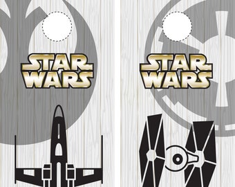 Star Wars Cornhole Wraps (2pc) | Rebel Empire | Tie fighter | X wing fighter Cornhole | Free Shipping Free Lamination | Waterproof