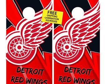 Detroit Red Wings XTREME Hockey Cornhole Wrap (2pc) | Cornhole Decals | Free Shipping | Free Customization | Custom Cornhole Wraps