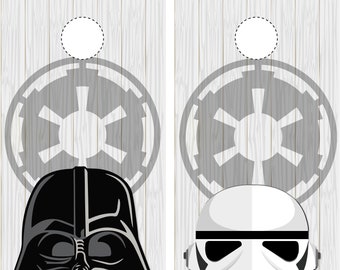 Star Wars Cornhole Wraps (2pc) | Rebel Empire | Storm trooper | Darth Vader Cornhole | Free Shipping Free Lamination | Waterproof
