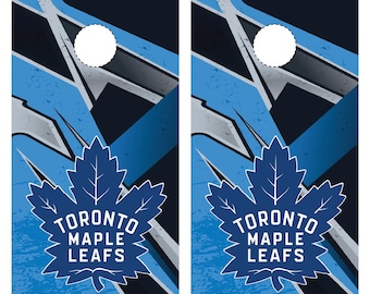 Maple leafs hockey Cornhole Wrap ice (2pc) | Cornhole Decals | Free Shipping | Free Customization | Custom Cornhole Wraps