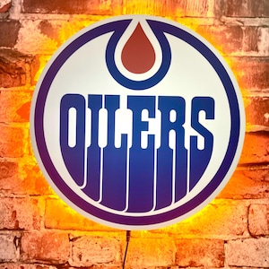 backlit led oilers sign . premium laser cut MDF with high resolution, laminated printed face. Proudly Canadian! No Tariffs