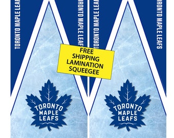 Maple leafs hockey Cornhole Wrap ice (2pc) | Cornhole Decals | Free Shipping | Free Customization | Custom Cornhole Wraps