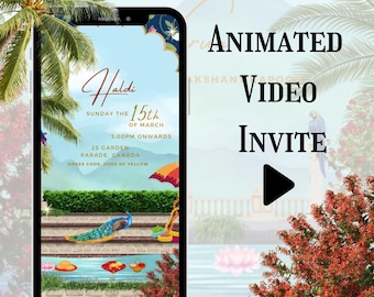 Secret Garden Indisches Hochzeits-Einladungs-Video: Haldi, Mehendi, Sangeet (Canva Template)
