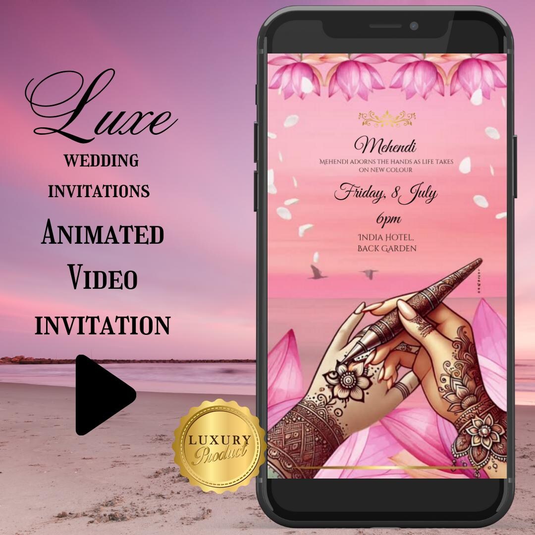 Editable Mehendi Indian Wedding Animated Video Invitation Template ...