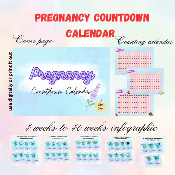 Pregnancy Countdown Etsy