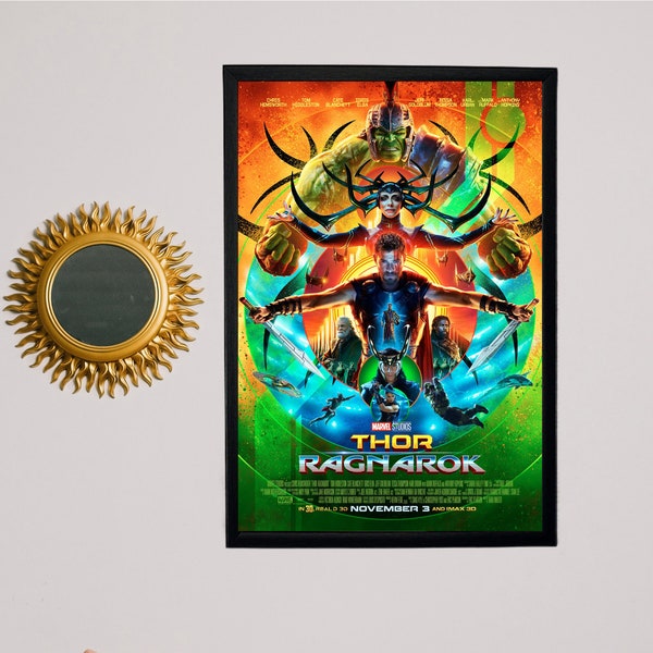 Thor Ragnarok Movie Poster - Movie Series Print - Dorm Room Wall Decor - Canvas - Multiple size options