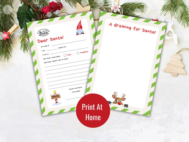 Dear Santa Letter Kids Christmas List Letter to Santa Etsy UK