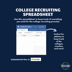 College Recruiting Spreadsheet: Streamline College Athletic Recruiting with Sports Spreadsheet Organizer