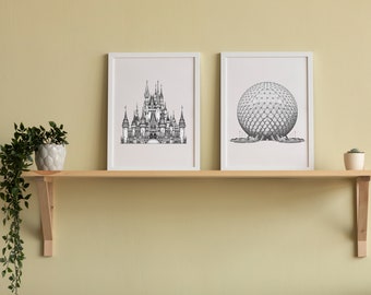 Instant Printable Poster WDW Park Icons