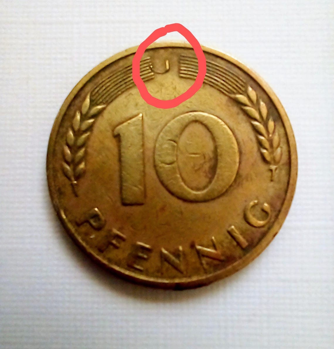 Germany Federal Republik 1950/J 10 Pfennig Error Coin - Etsy