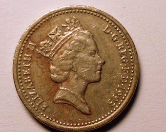 1993 年 1 ポンド硬貨 イギリス - レア エラー コイン - 「Decus