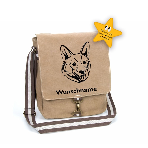 Welsh Corgi Cardigan Canvas Schultertasche personalisierte Umhängetasche mit Hundemotiv und Namen