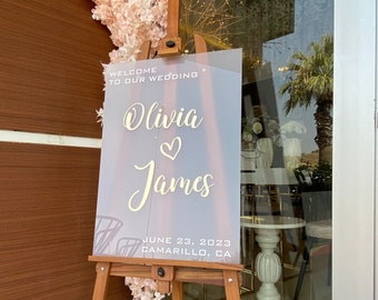 Frosted Acrylic Wedding Welcome Sign, Event Sign,  Personalized Wedding Signage, Acrylic Wedding Sign, 3D Welcome Sign, Custom Wedding Sign