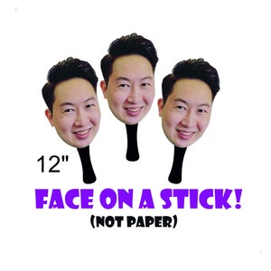 12" Big Head Stick, Face on a Stick, Head Cuts, Bachelor Party, Heals Birthday Decorations, Groom's Cake, Toppers Graduation, Party Favors