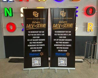 Brand Roll Banner | Custom Wedding Retractable Banner Stand included with full color print | Wedding Banner Stand | Wedding Display | Custom