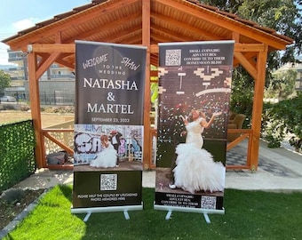Brand Roll Banner | Custom Wedding Retractable Banner Stand included with full color print | Wedding Banner Stand | Wedding Display | Custom