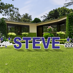 Aangepaste afstuderen Yard teken | 15" Lawn Letters met Stakes | Gefeliciteerd 2023 Grads Yard Décor | Gepersonaliseerde Yard Letters Cutouts