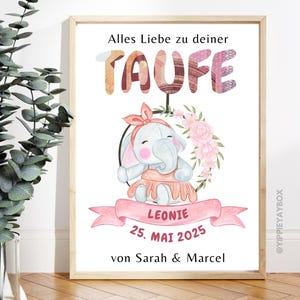 Personalisiertes Geldgeschenk zur Taufe zum Ausdrucken | Vorlage Taufgeschenk für Mädchen | PDF-Download | A4