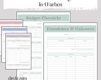 Utskrivbar månadsbudget A3 A4 A5 / Budgetplanerare Hushållsbok Finansiell planerare för nybörjare / Mall för översikt över utgiftsspårning