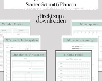 Monthly budget planner beginner set / DIN A3 A4 A5 / digital DOWNLOAD / monthly financial planner template beginners and starters / household book