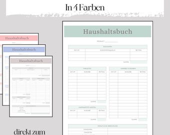 Haushaltsbuch monatlich Budget Planer DIN A4 A5 / digitaler DOWNLOAD / Goodnotes  / Haushaltsplan / Budget Planer / deutsch / PDF