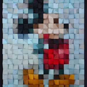 Mickey Mouse, Unique Wooden Wall Art, Hand-made Wood Art, 3d wall Art Decor, Wood Sculpture, Wood Mosaic Sculpture, mickey ears