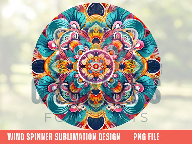 Stained Glass Wind Spinner PNG | 6 PNG Bundle for Sublimation | Blue ...