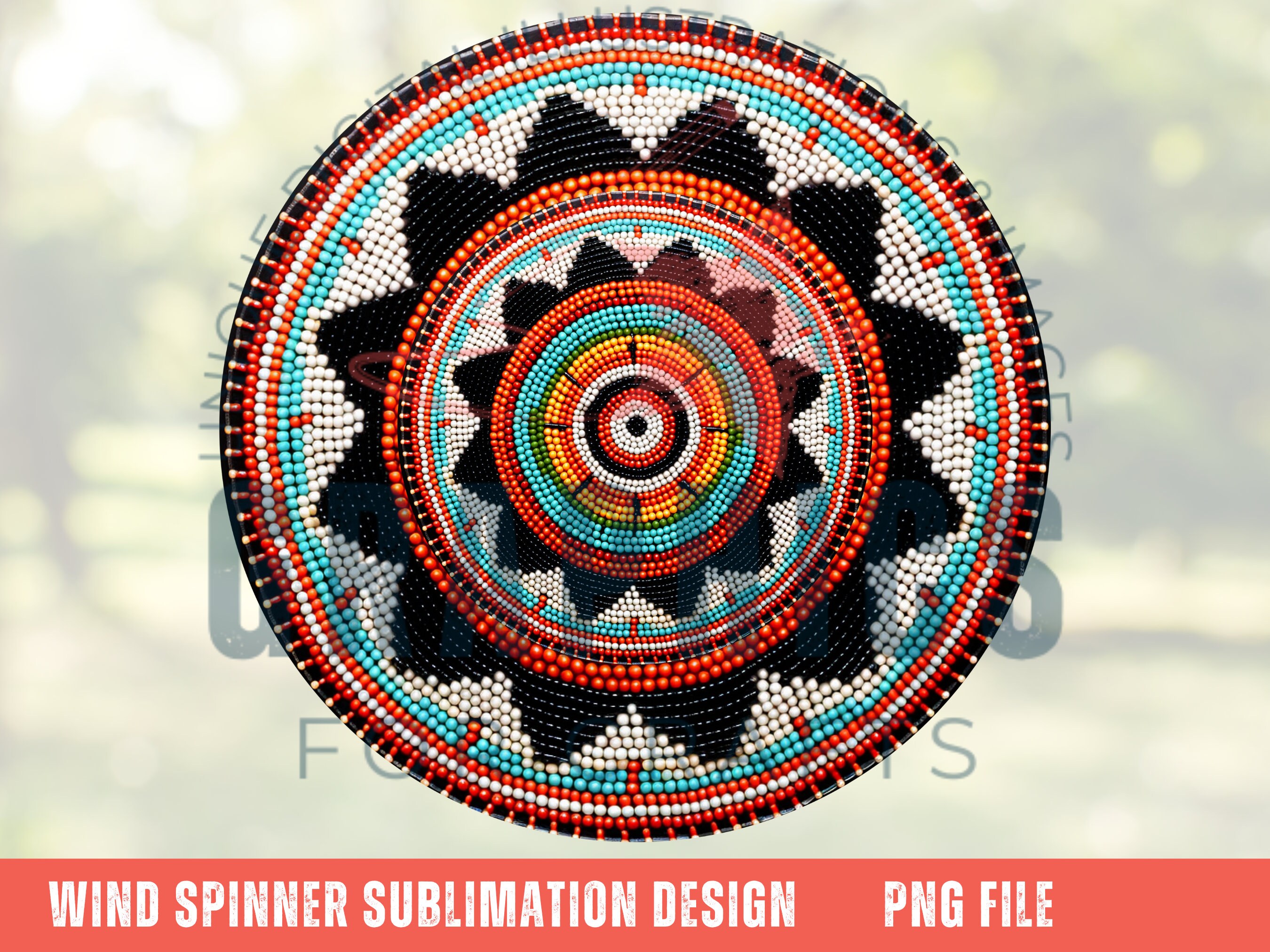 Beaded Aztec Wind Spinner PNG | 6 PNG Bundle for Sublimation | Spinner ...