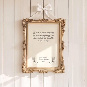 Jane Austen Quote Print: Sense and Sensibility, Inspirational Wall Art (Digital Download)