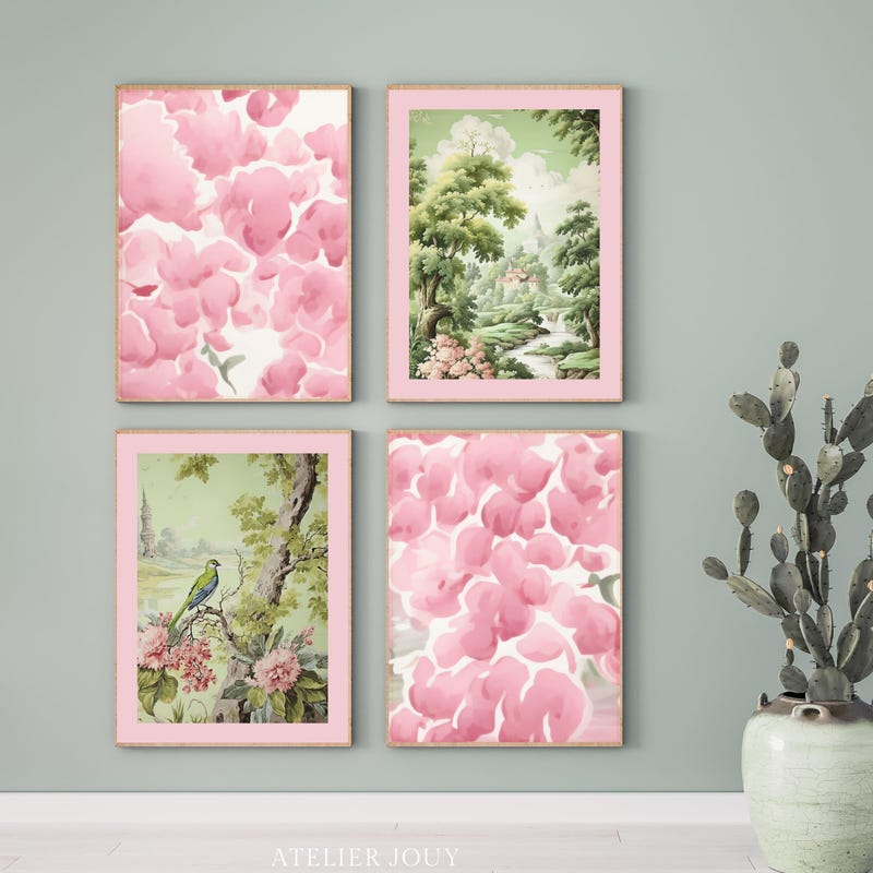 Pink and Green Decor - Etsy