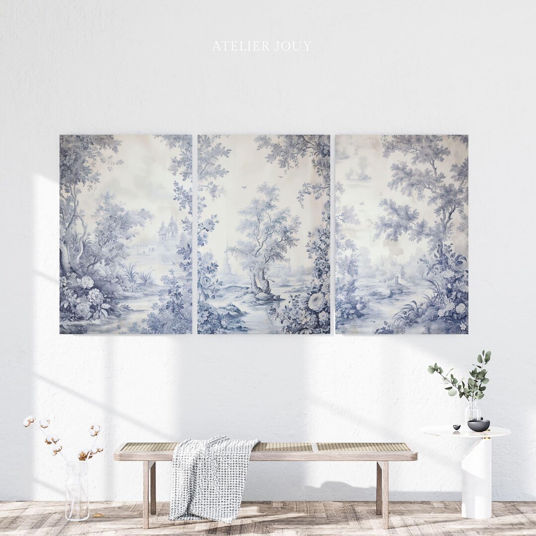 Toile De Jouy Wall Art | Best Selling Art | Chinoiserie Wall Art | 3 ...