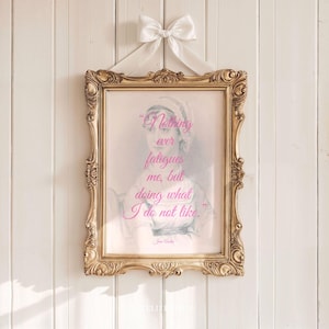 Jane Austen Quote Print: Girly Pink Preppy Wall Art (Digital Download)