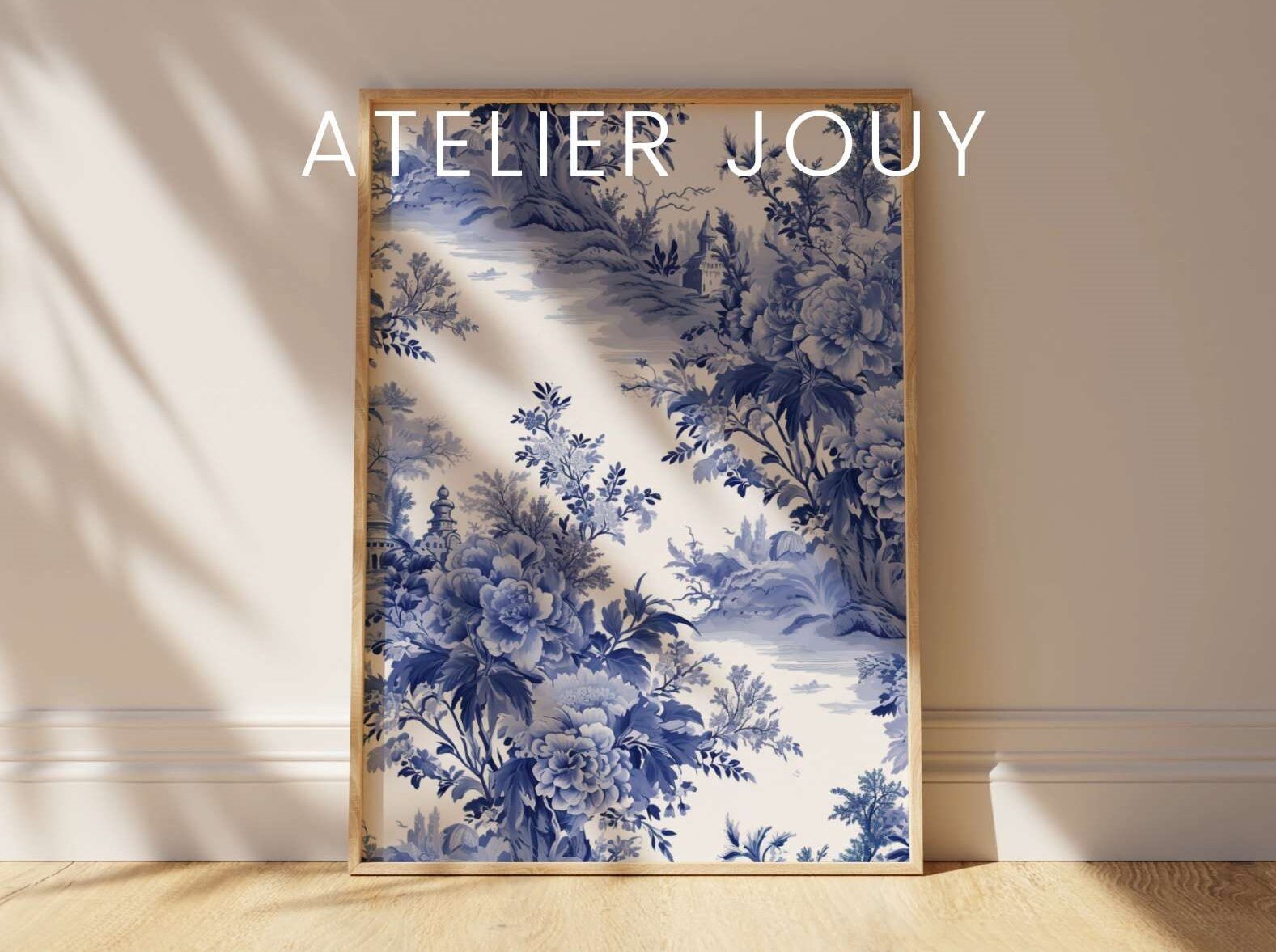 Toile De Jouy Light Blue Wall Art 3 Piece Wall Art Set Blue and White ...