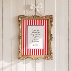 Pride and Prejudice Quote Poster: Jane Austen Wall Art (Digital Download)
